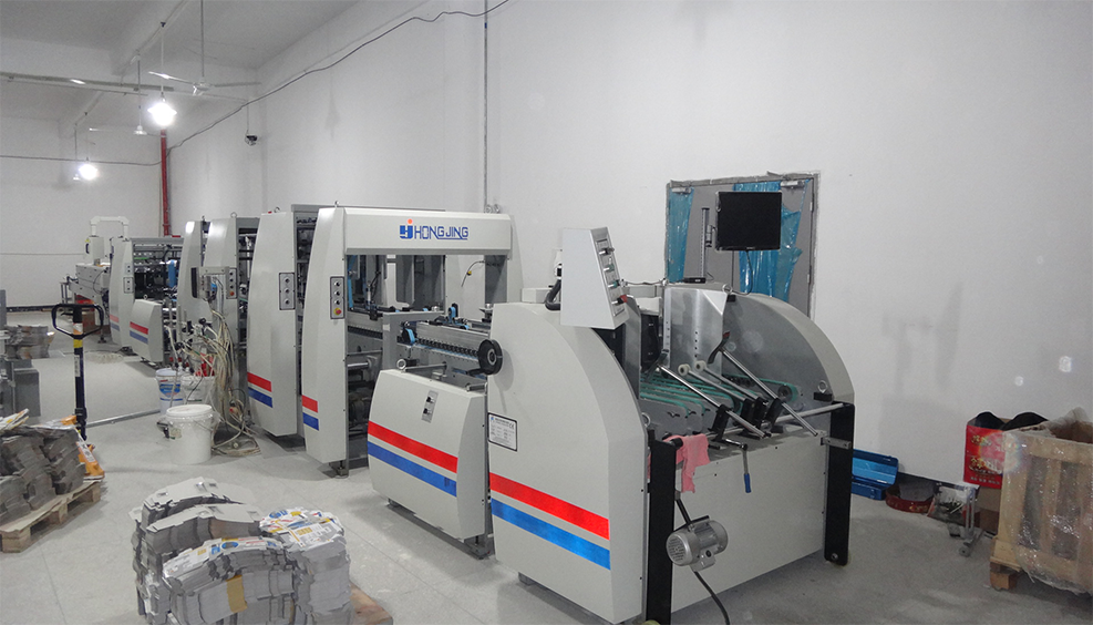 Foil stamping equipment at the paper packaging facility