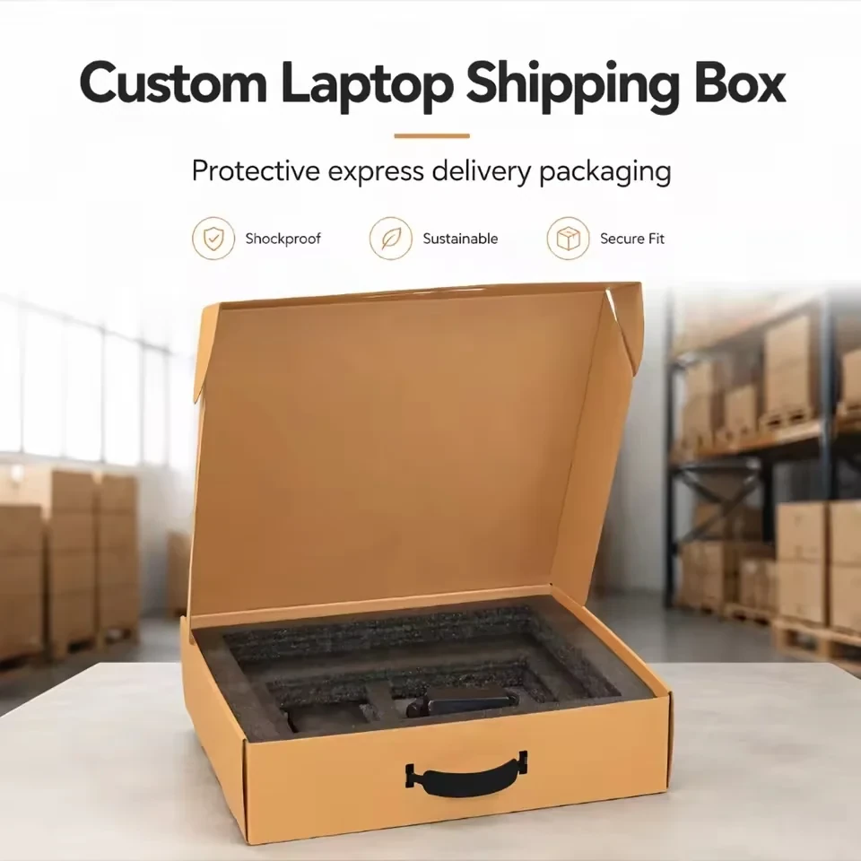 Laptop Shipping Mailer with Foam and Handle