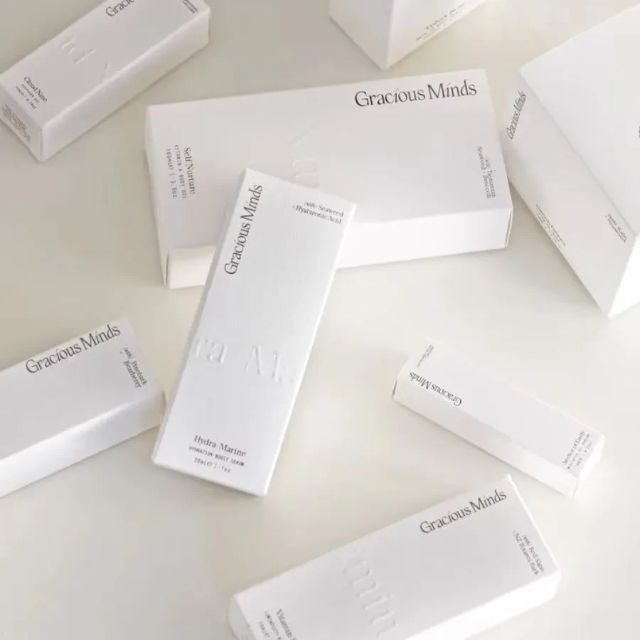 White Textured Perfume Carton Set