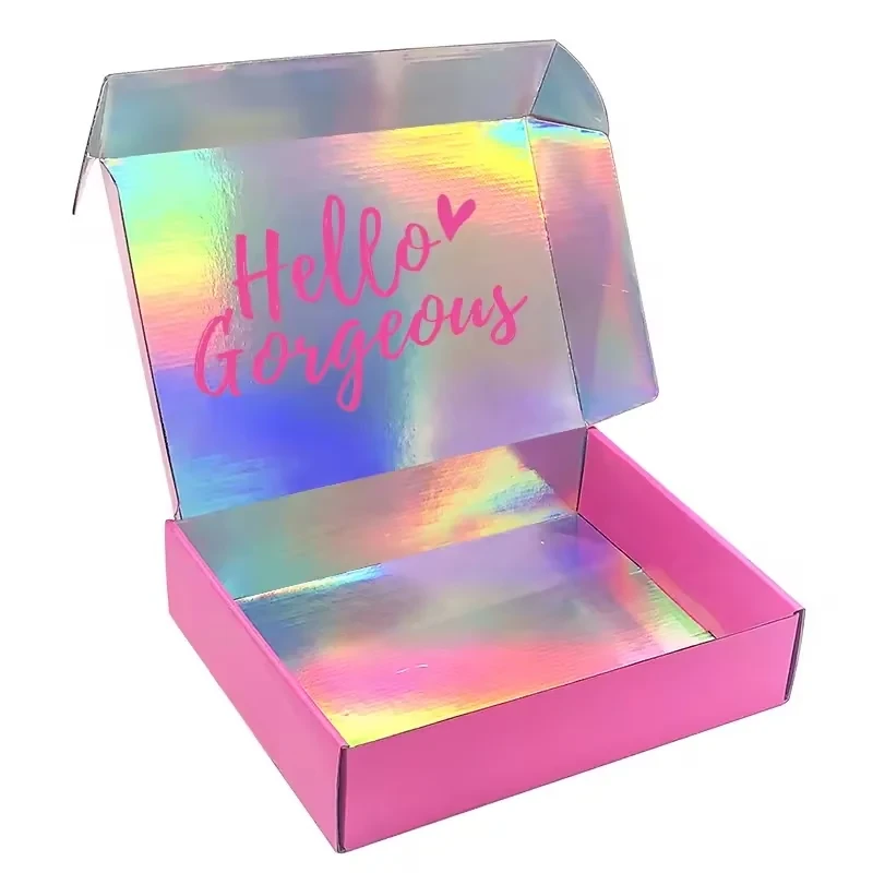 Holographic-Look Pink Mailer Box
