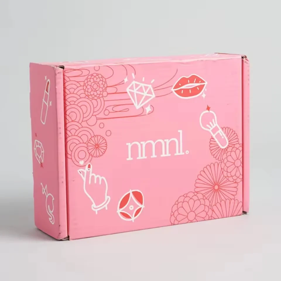 Pink Cosmetic Corrugated Shipping Box