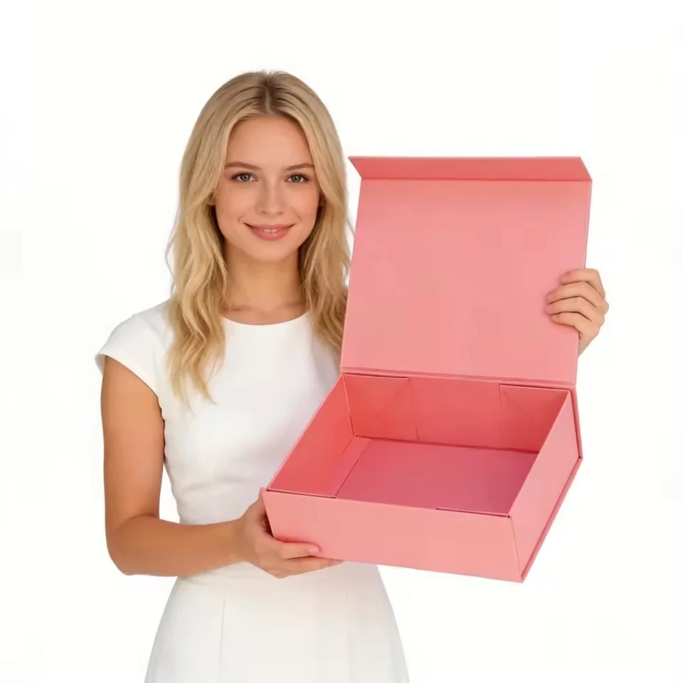 Pink Folding Magnetic Gift Box