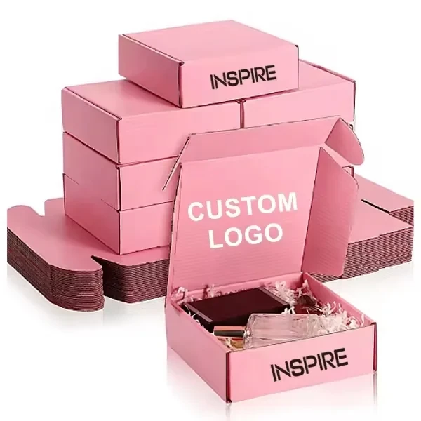 Pink Cosmetic Postal Shipping Box