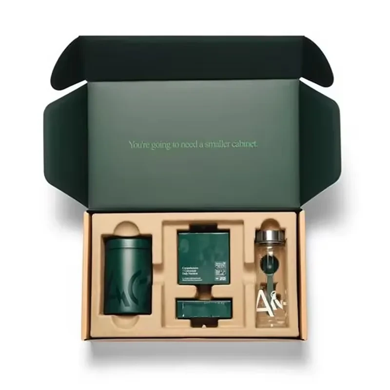 Dark Green Kraft Mailer with Slotted Insert