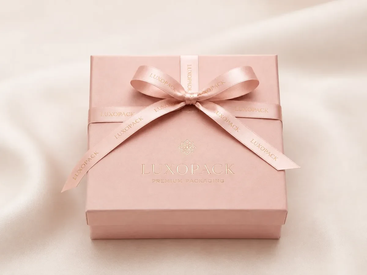 Textured Gift Box with Ribbon