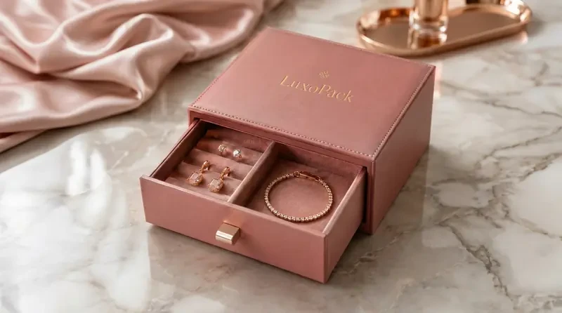 Leather-Look Jewelry Drawer Box