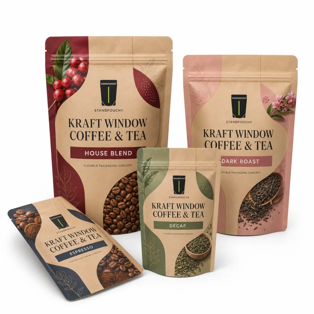 Kraft Window Coffee & Tea Pouch