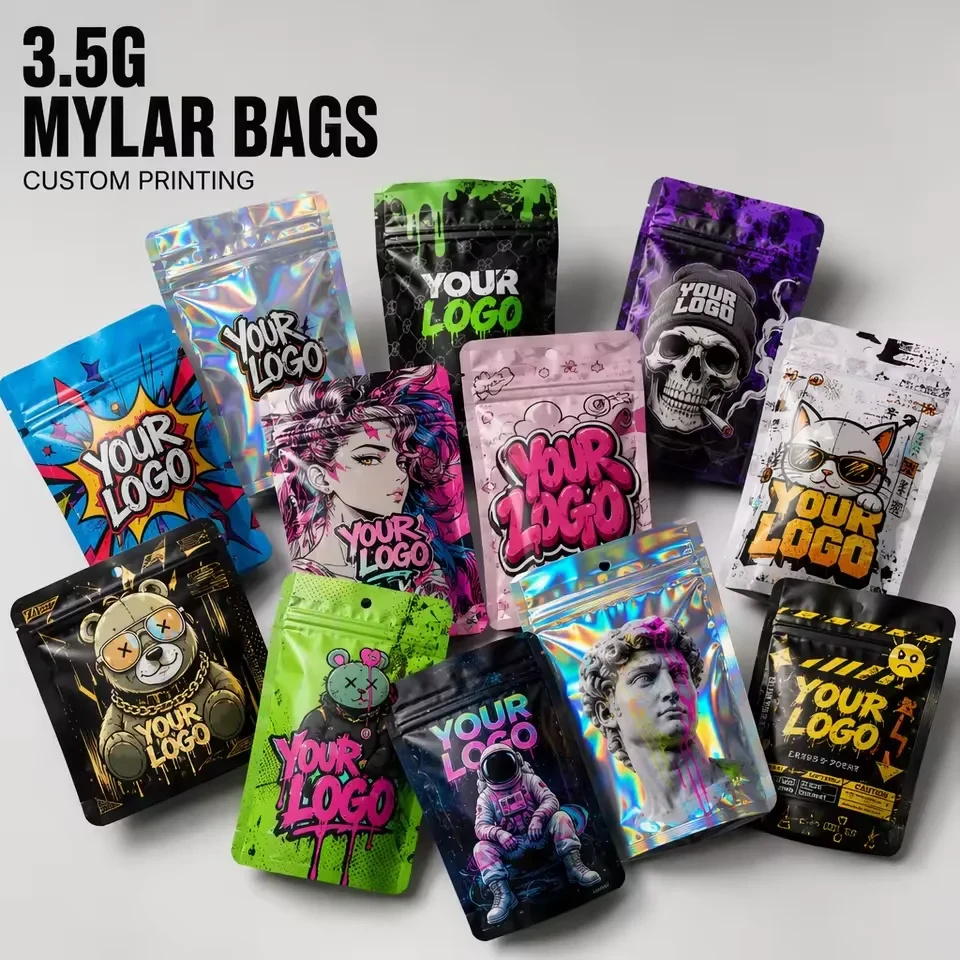 Holographic Tobacco & Herb Stand-Up Pouch