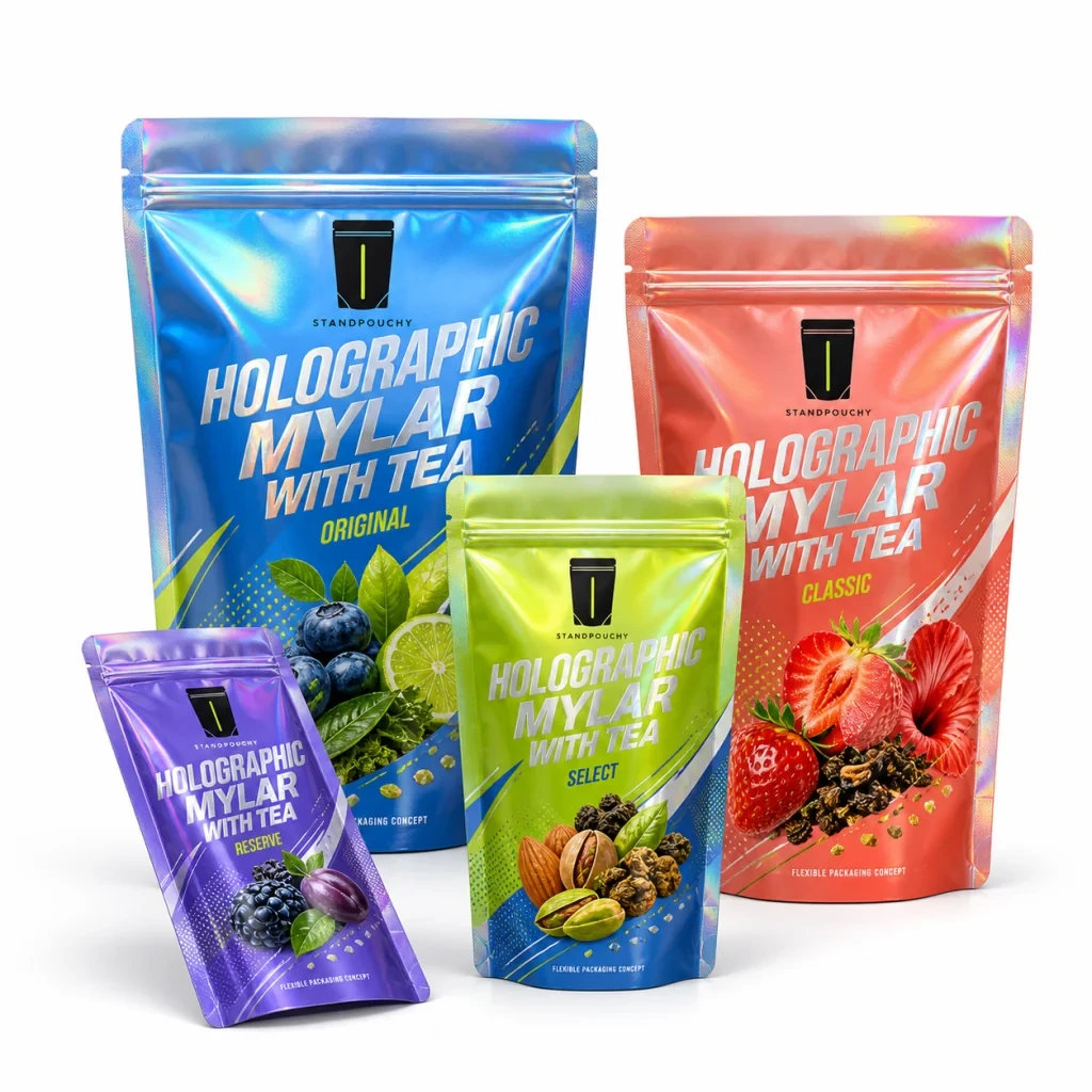 Holographic Flexible Film Doypack with Tear Notch