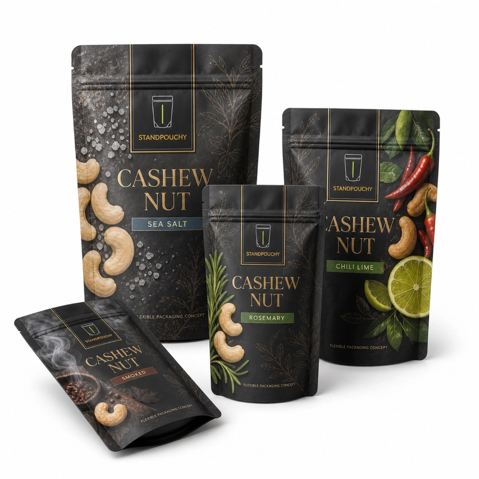 Matte Cashew Nut Stand Up Pouch