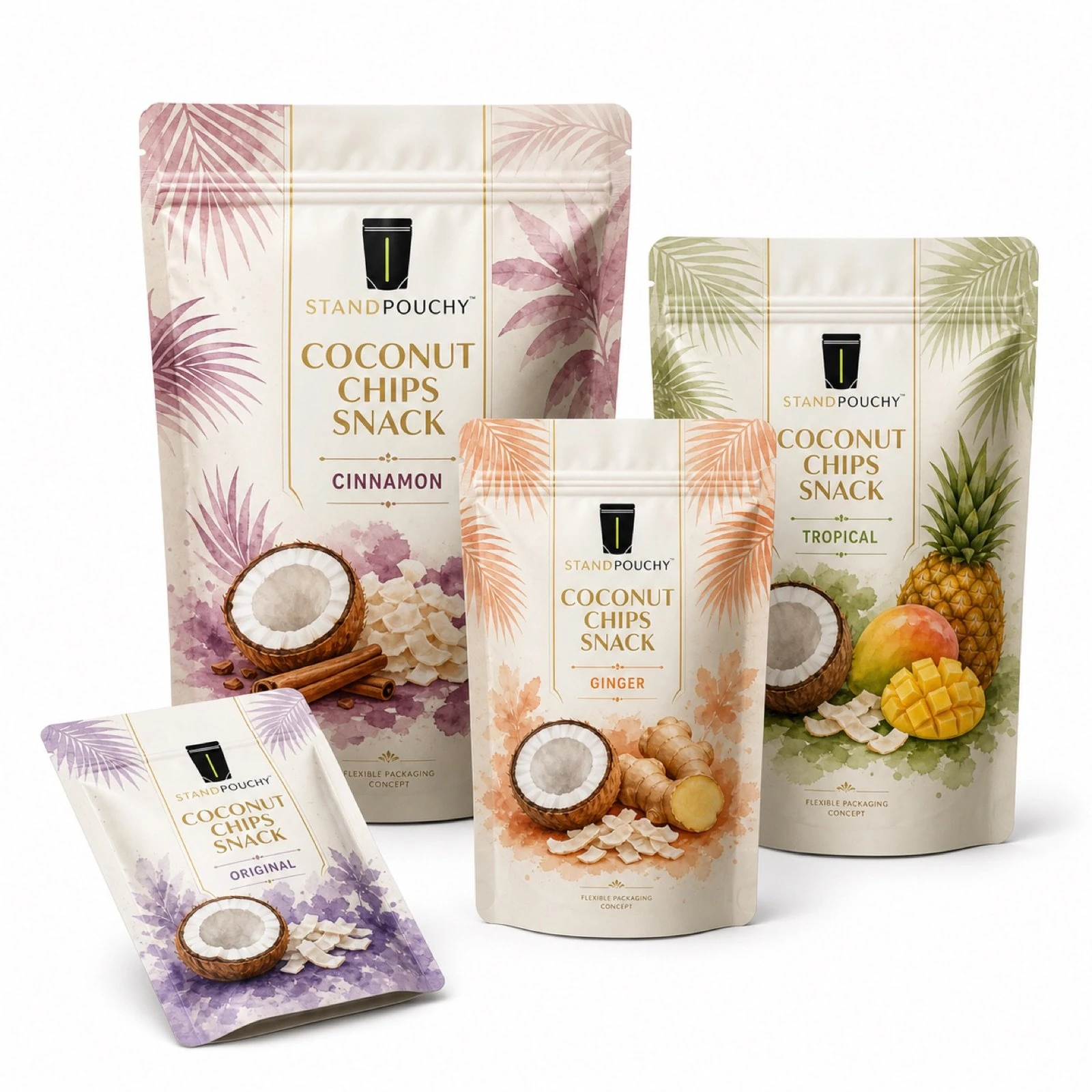 Coconut Chips Resealable Snack Pouch