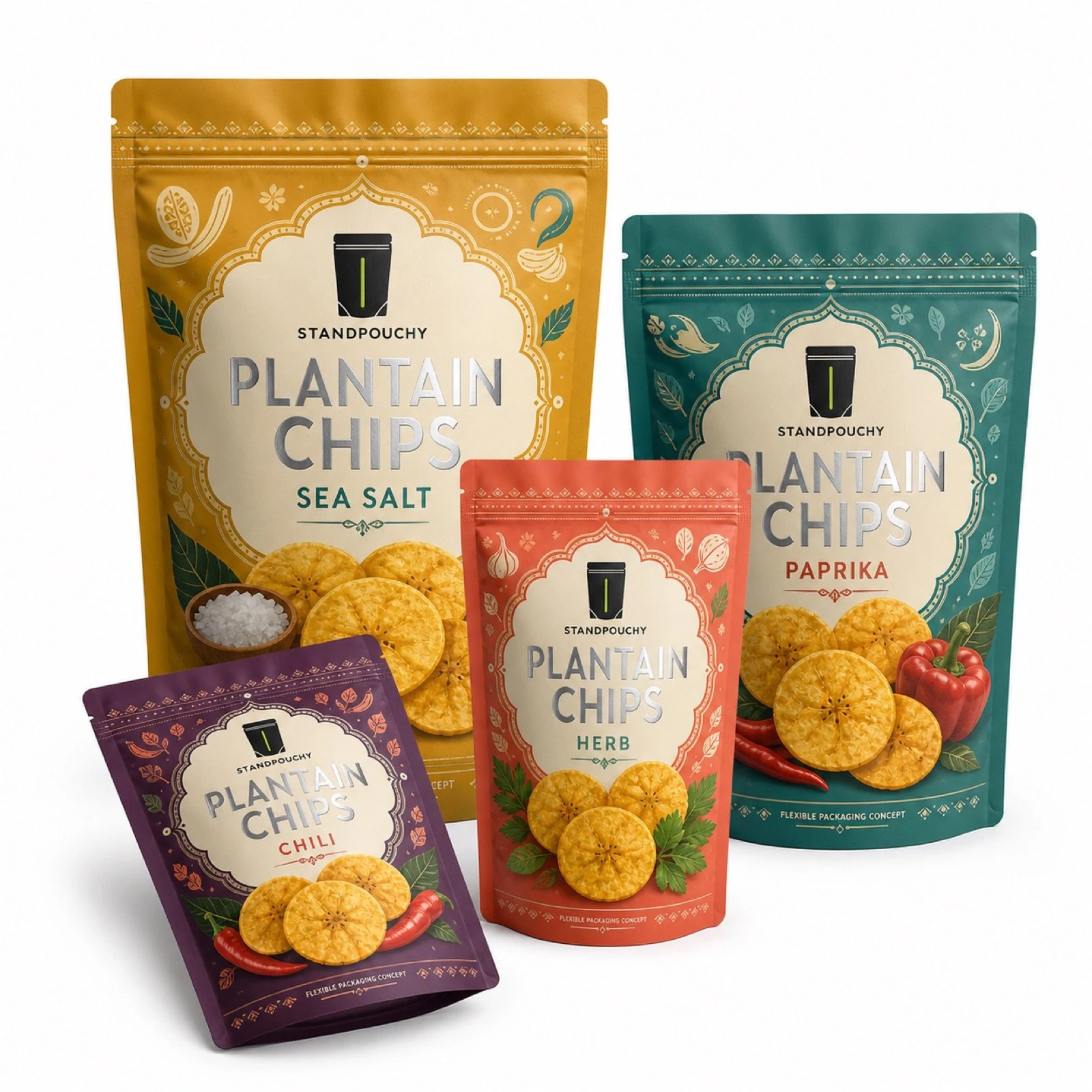 Matte Plantain Chips Packaging Pouch