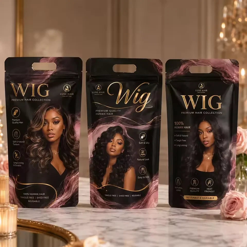 Hair Extension Stand-Up Pouch