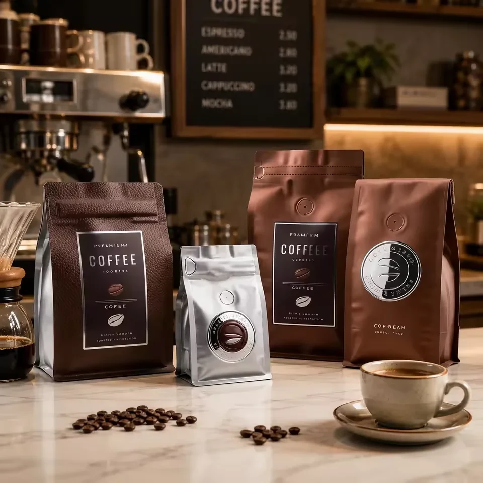 Coffee Bean Flat-Bottom Pouch