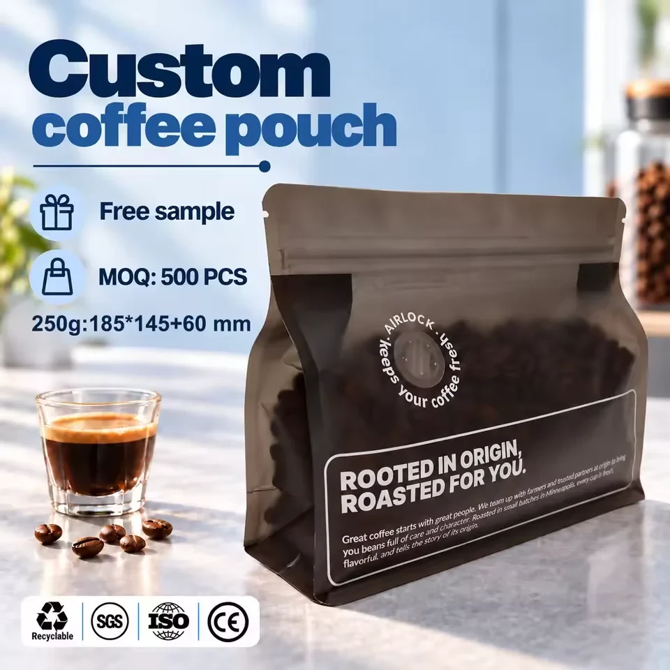 Coffee Bean Flat-Bottom Pouch