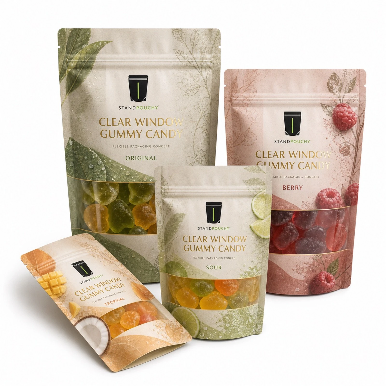 Clear Window Gummy Candy Stand Up Pouch