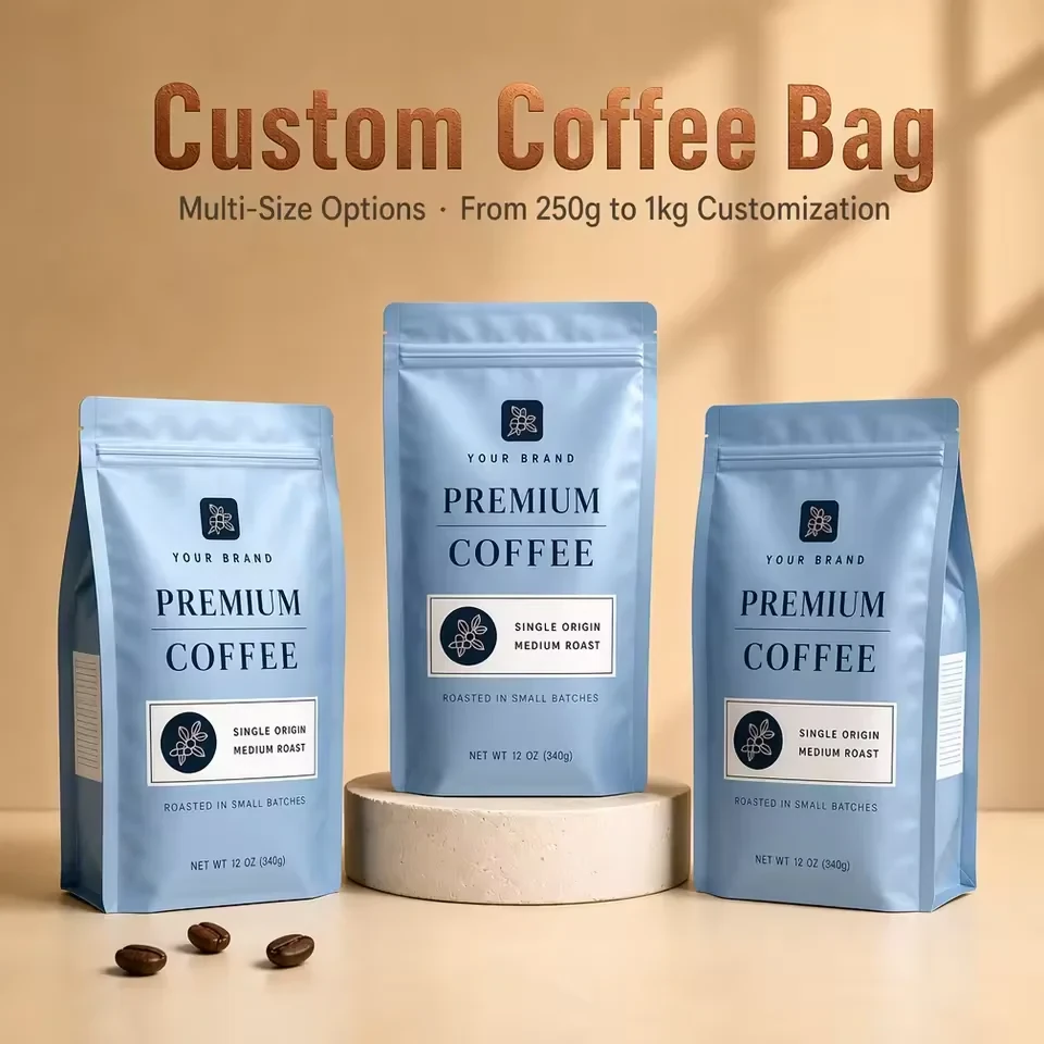 Kraft-Look Coffee Flat-Bottom Pouch