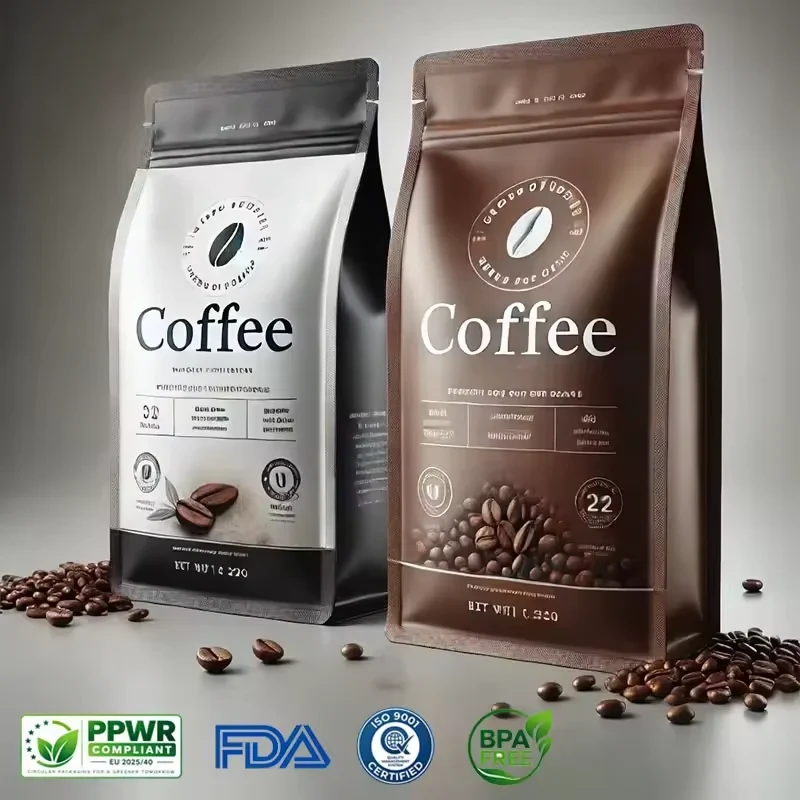 Coffee Bean Flat-Bottom Pouch