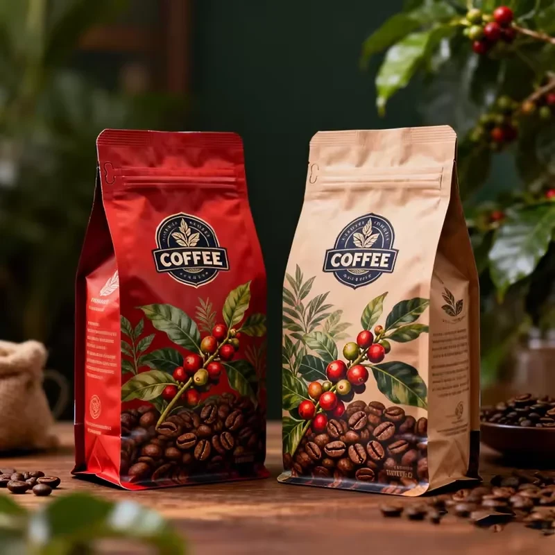 Coffee Bean Flat-Bottom Pouch